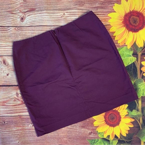 NWOT 😈 Kate Spade Saturday Sz 0/XS Plum Stretch Twill High Waisted Mini Skirt - Picture 2 of 5